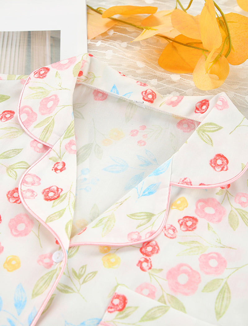 Floral Print Long Pajama Set