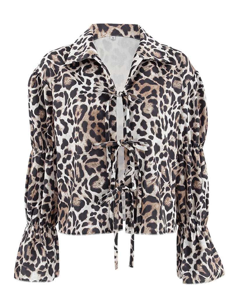 Puff Sleeve Leopard Print Top