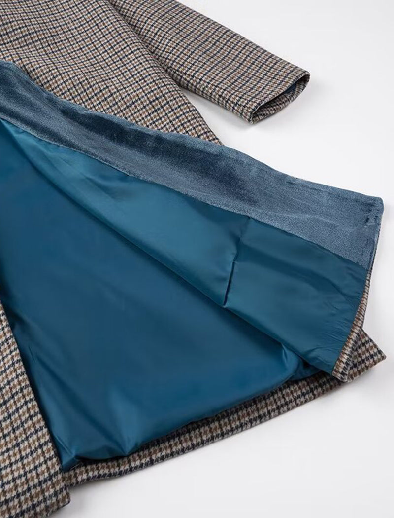 Collared Casual Plaid Coat