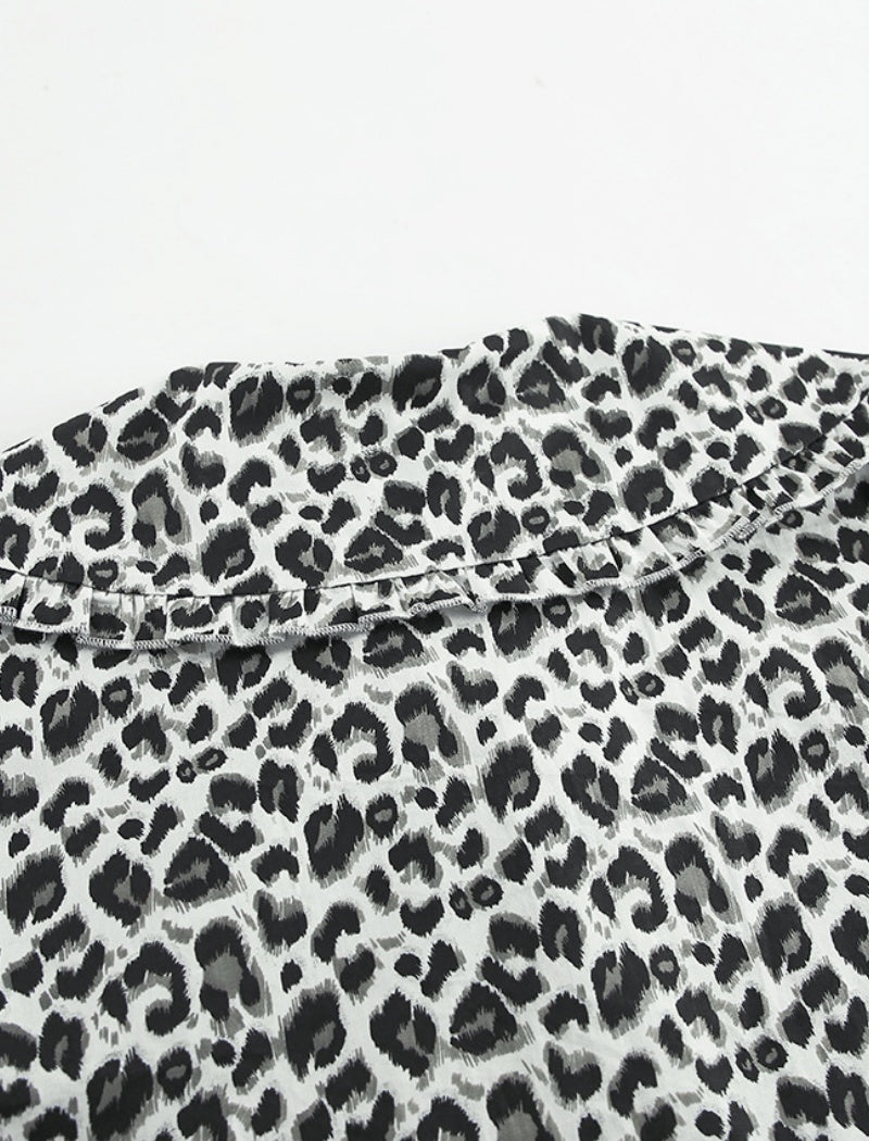 Cropped Leopard Print Blouse