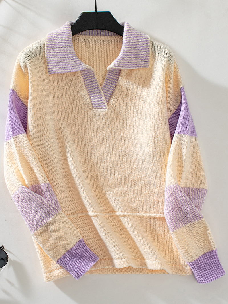 ColorBlock Polo Sweater