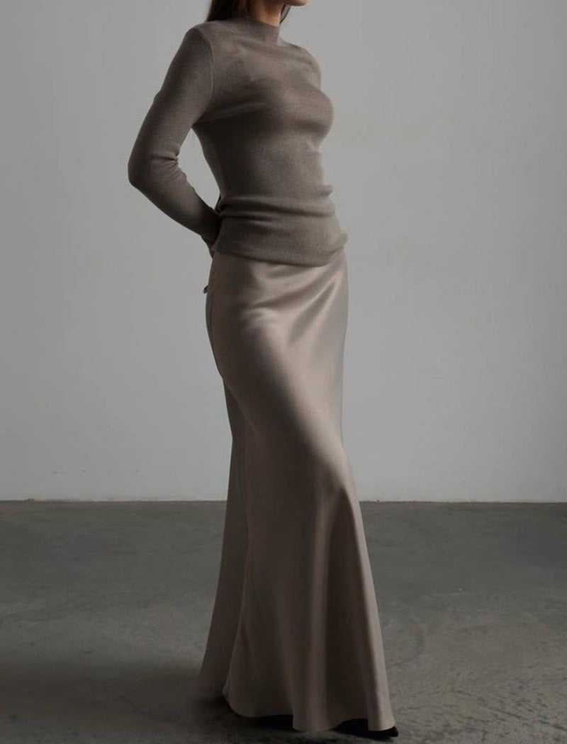 Satin Mermaid Maxi Skirt