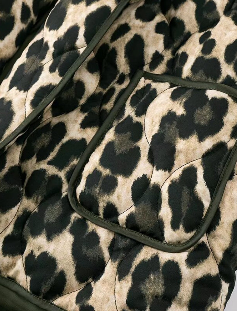 Leopard Print Open Jacket