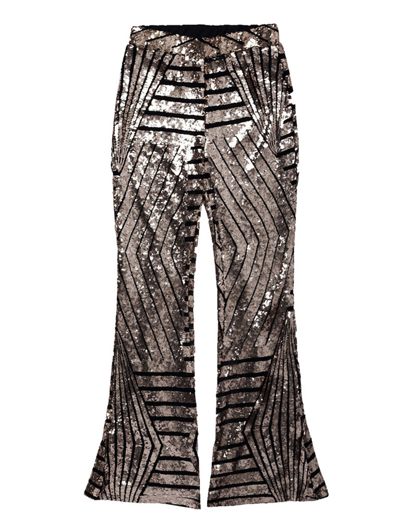 Sequin Embellished Flared Pants