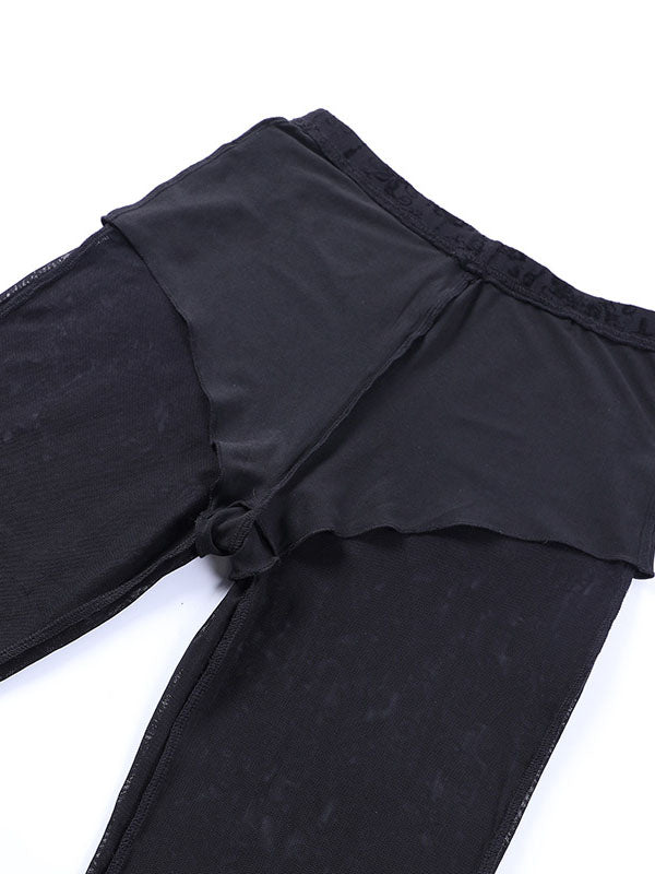 High-Rise Lace Flared Pants