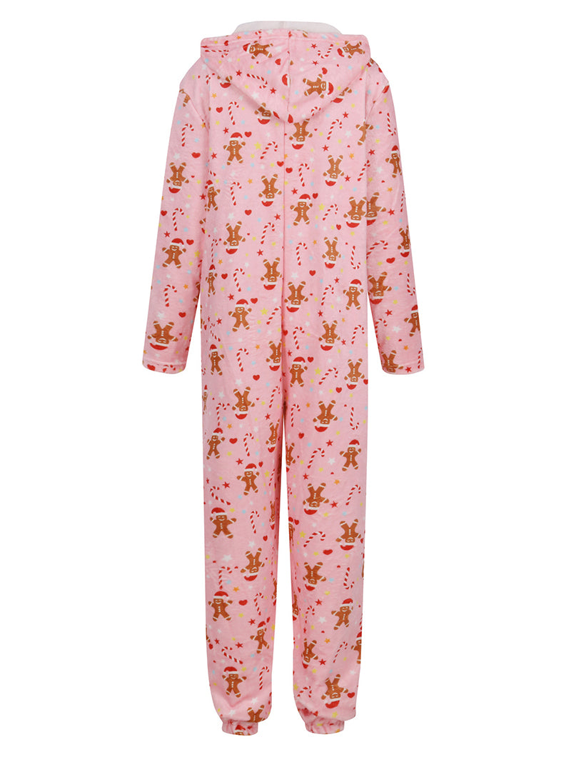 Zip-Up Graphic Pajamas Jumpsuit