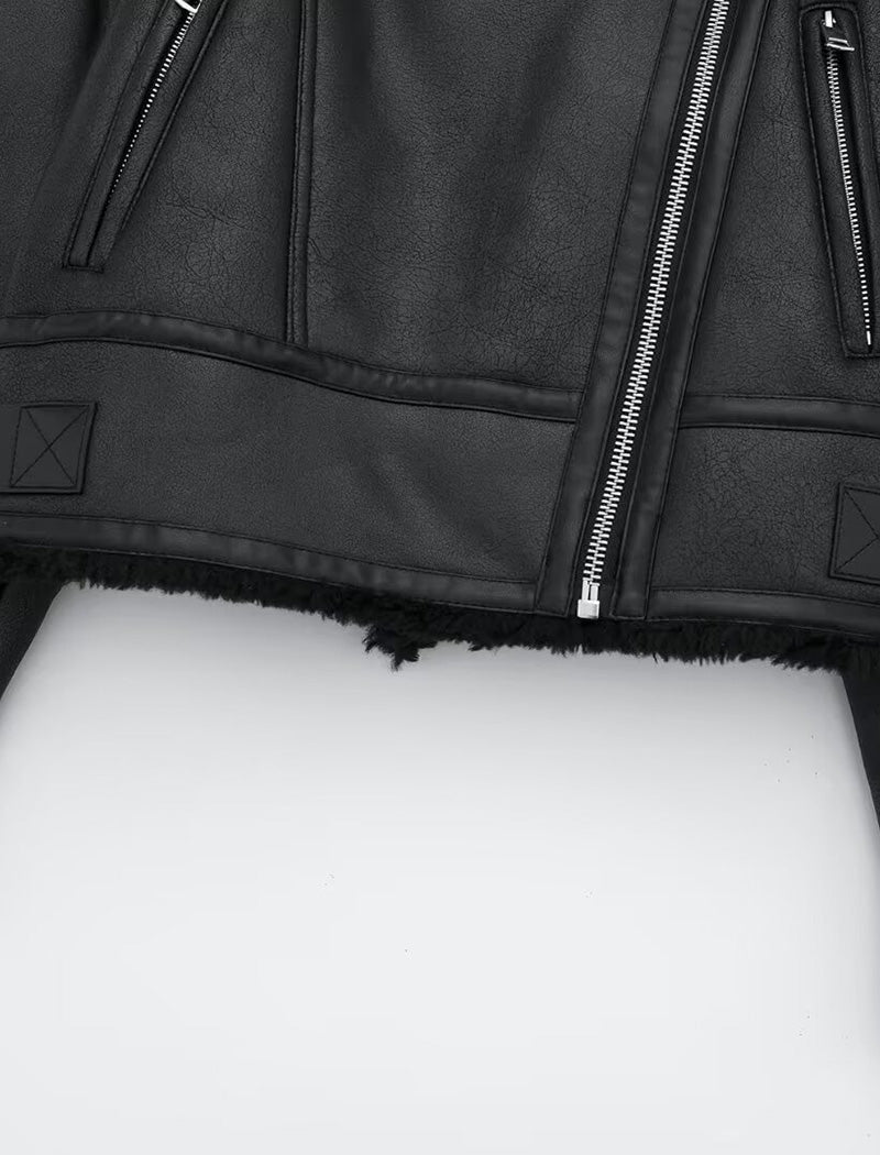 Fleece Lined Moto Jacket