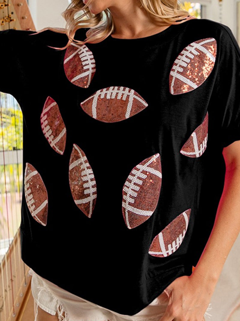 Sequin Football Graphic Tee