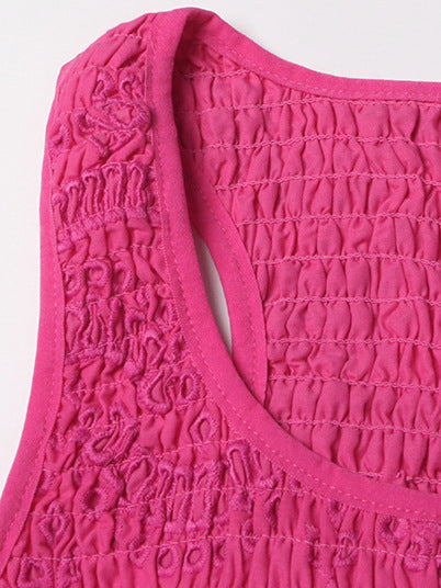 U-Neck Sleeveless Ruffle Mini Dress