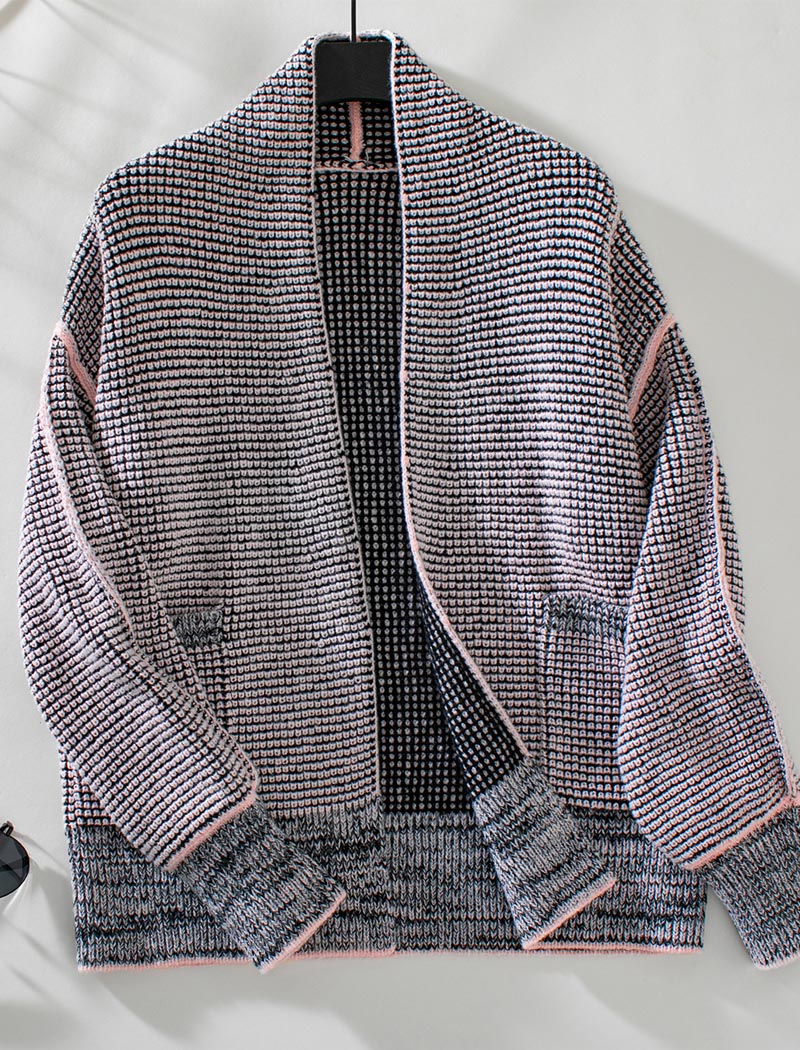 Open-Front Textured Cardigan