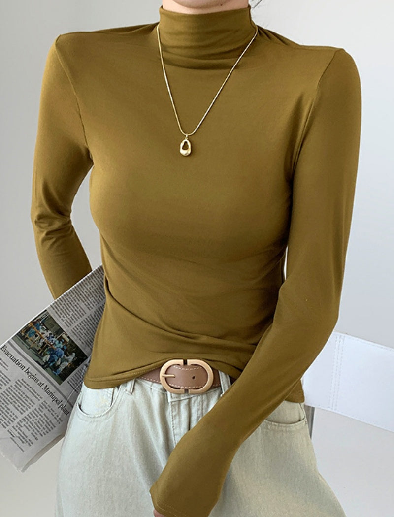 Slim-Fit Turtleneck Long-Sleeve Top