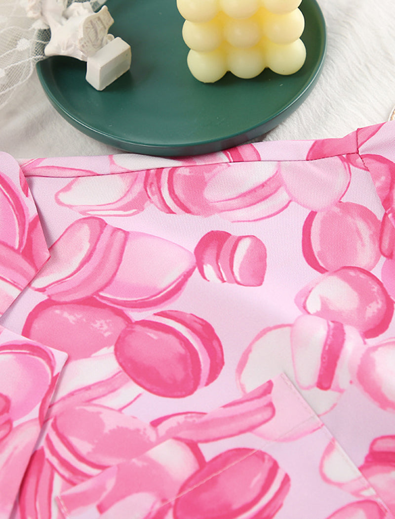 Ruffle-Trim Short Pajama Set