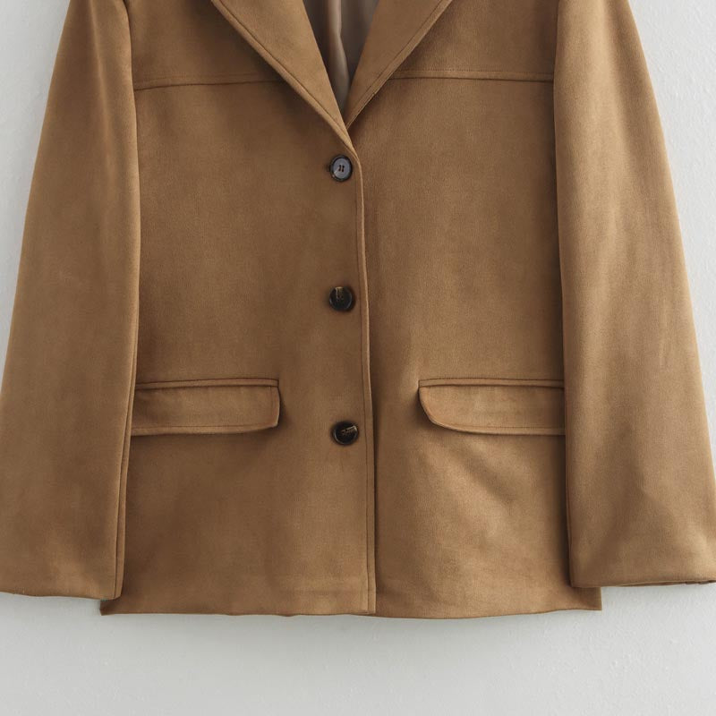 Oversized Faux Suede Blazer