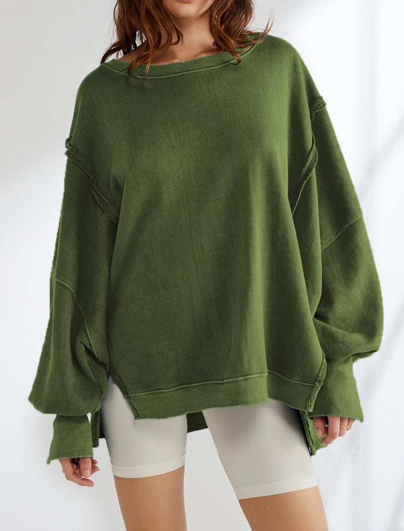 Colorblock Pullover with Contrast Trim