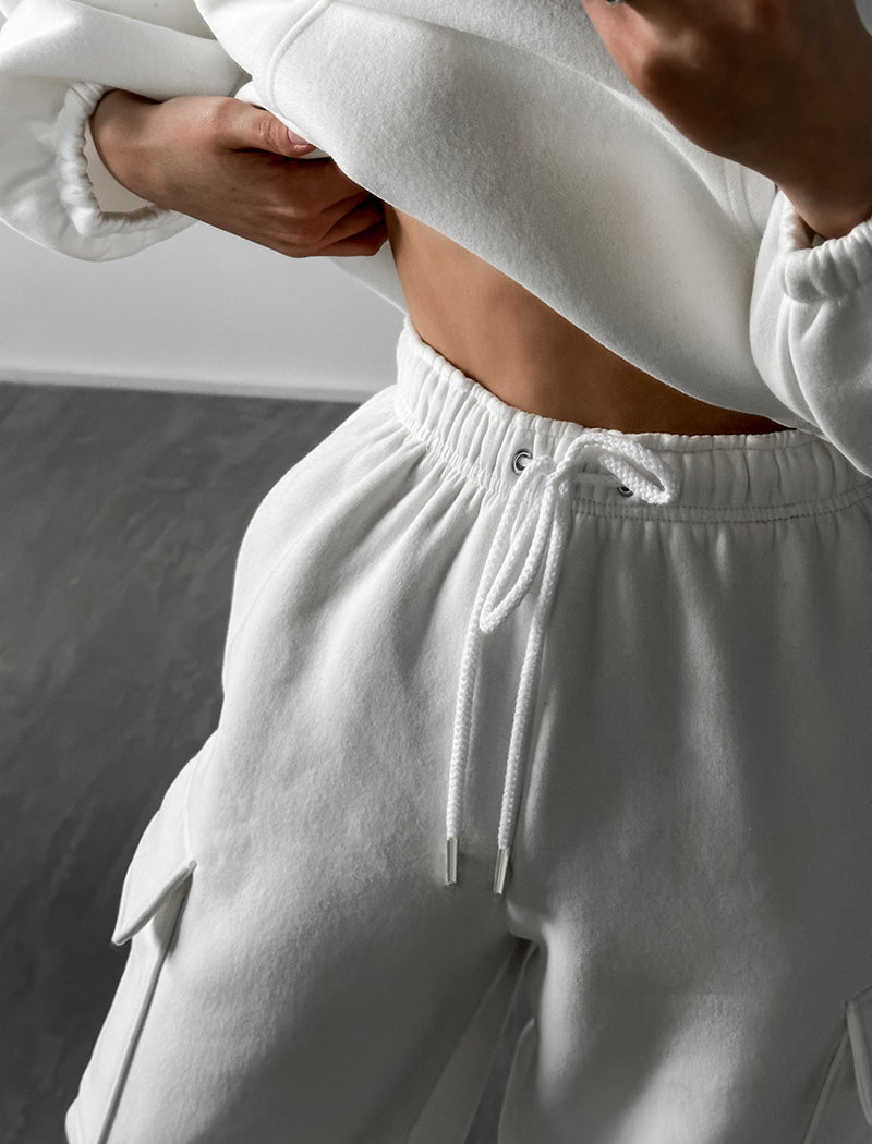 Cozy Fleece Hoodie and Cargo Joggers Set