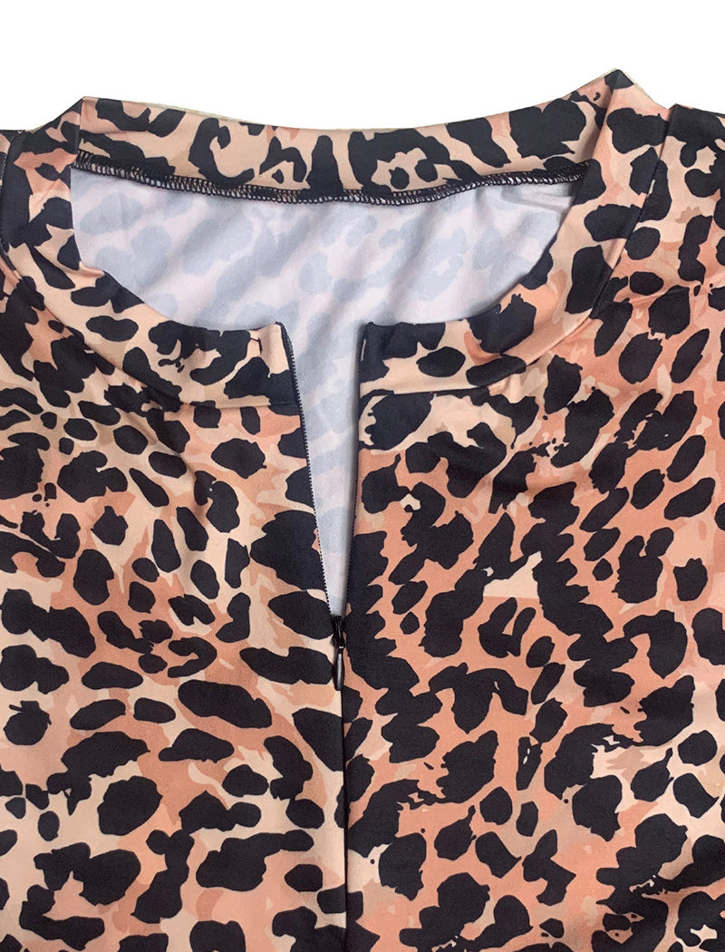 Long-Sleeve Leopard Print Bodysuit