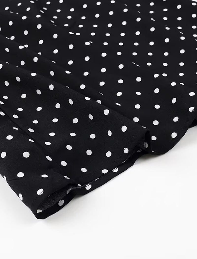 Polka Dot Bow Tie Mini Dress