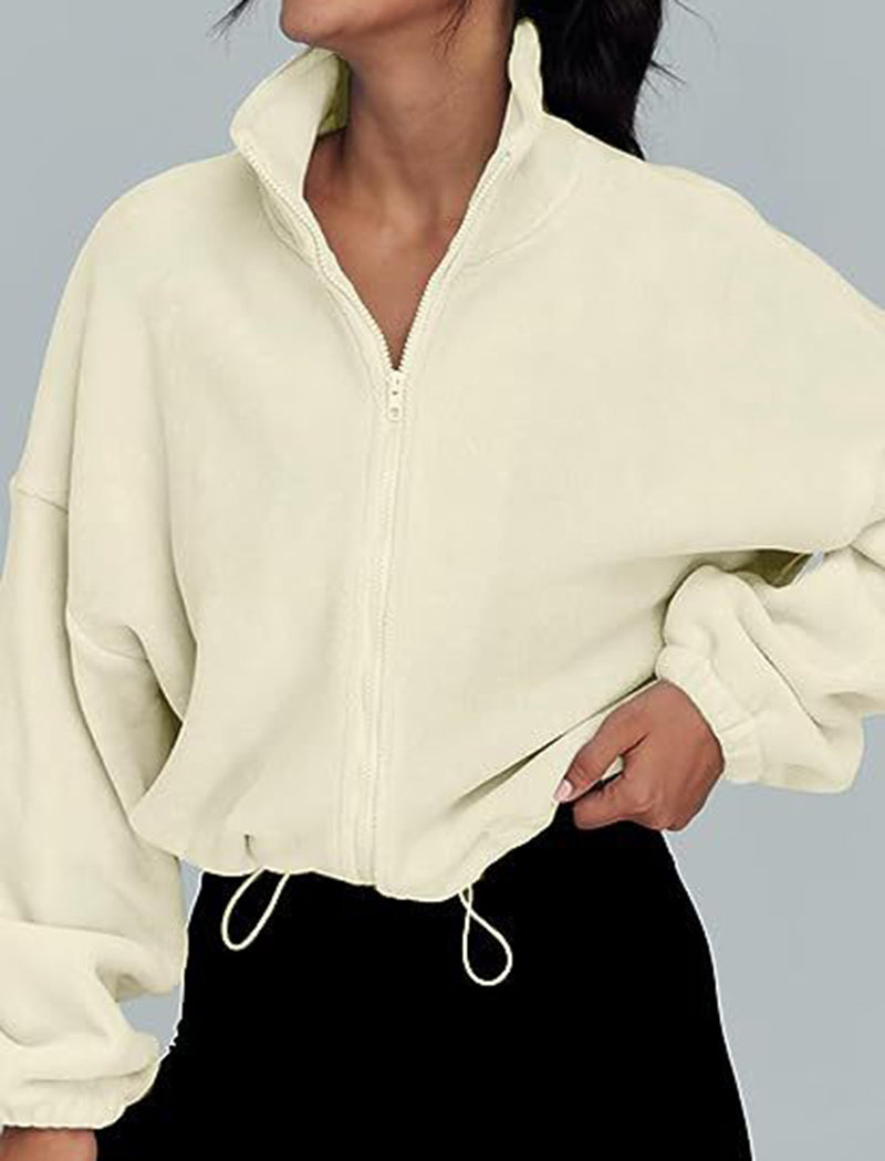 Zip-Up Cropped Pullover