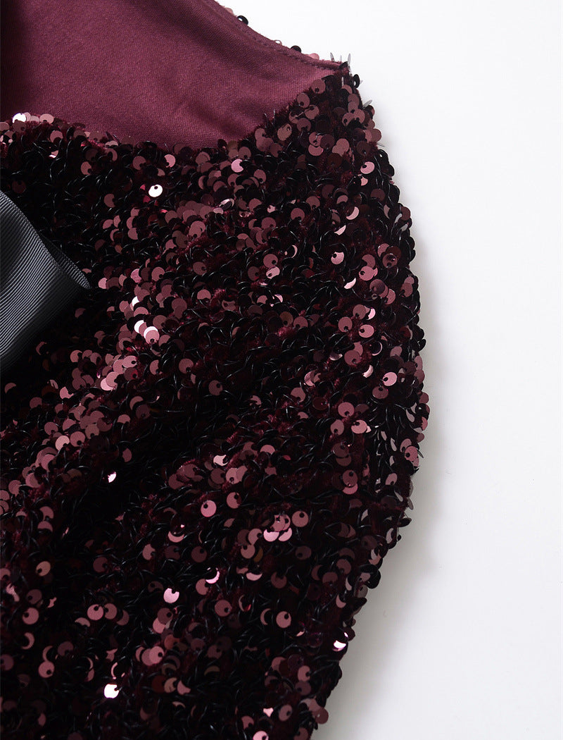 Glitter Bow-Tie Crop Cardigan