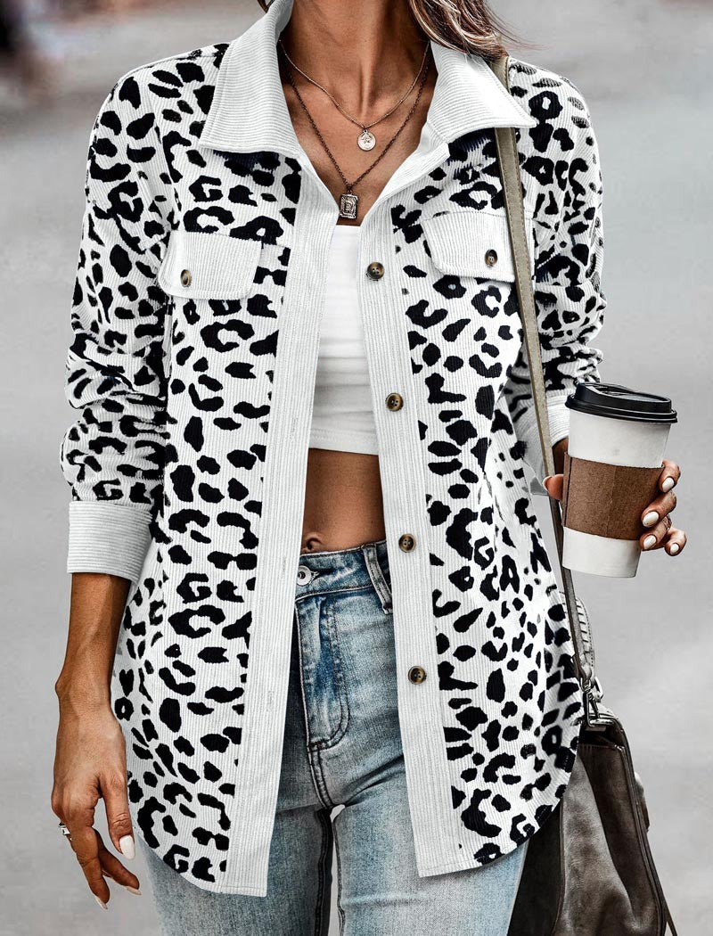 Button-Up Leopard Print Jacket