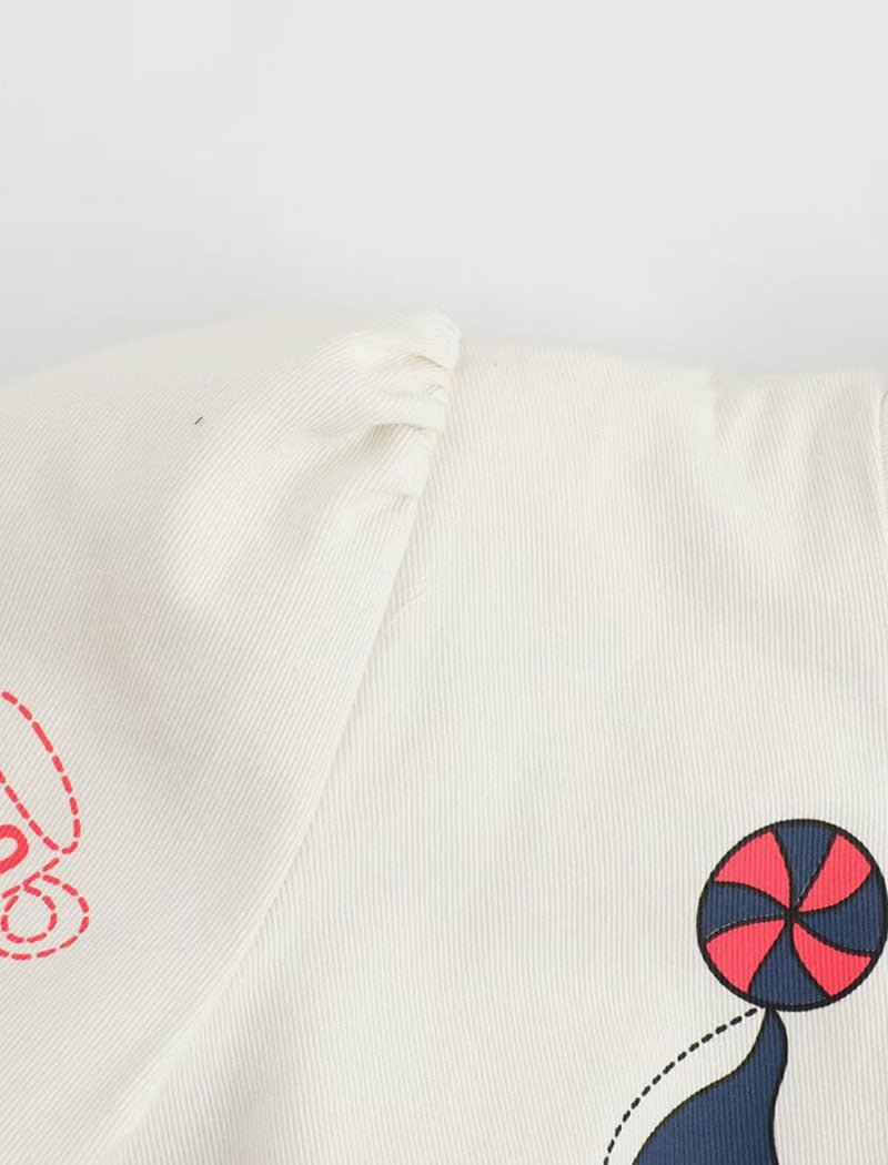 Graphic Patch Embellished Button Jacket