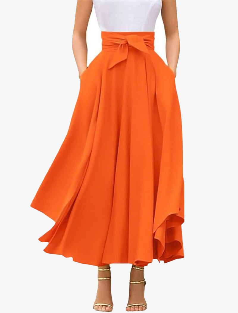 High Waist A-Line Maxi Skirt