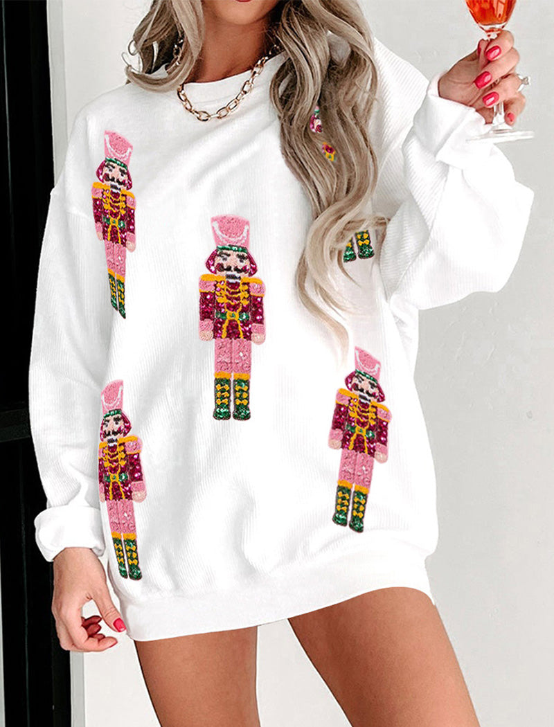 Sequin Nutcracker Graphic Top