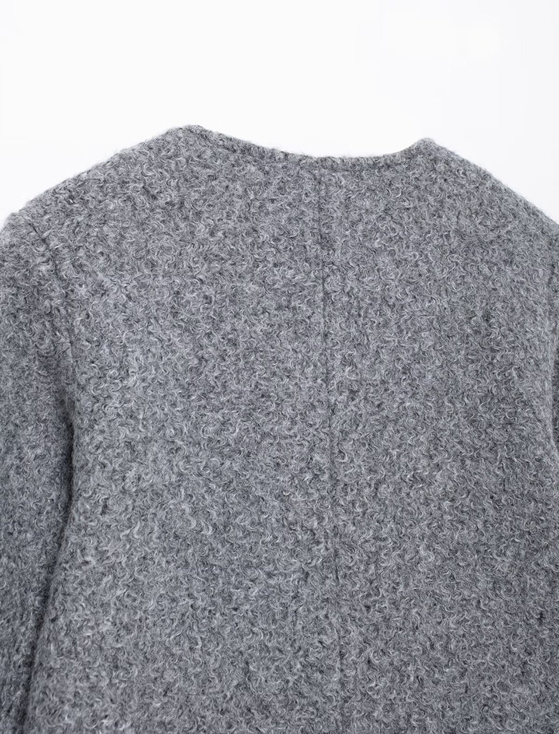 Pearl Tweed Round Neck Cropped Jacket