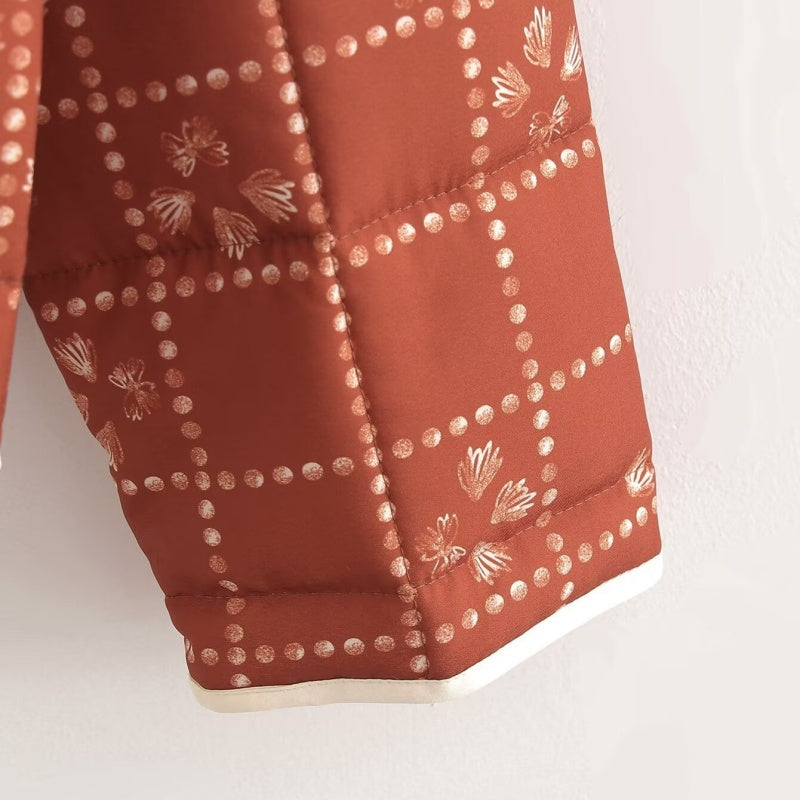 Quilted Floral Pattern Jacket