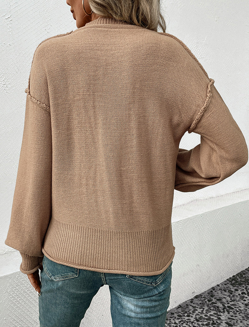 Patch-Pocket Casual Knit Pullover