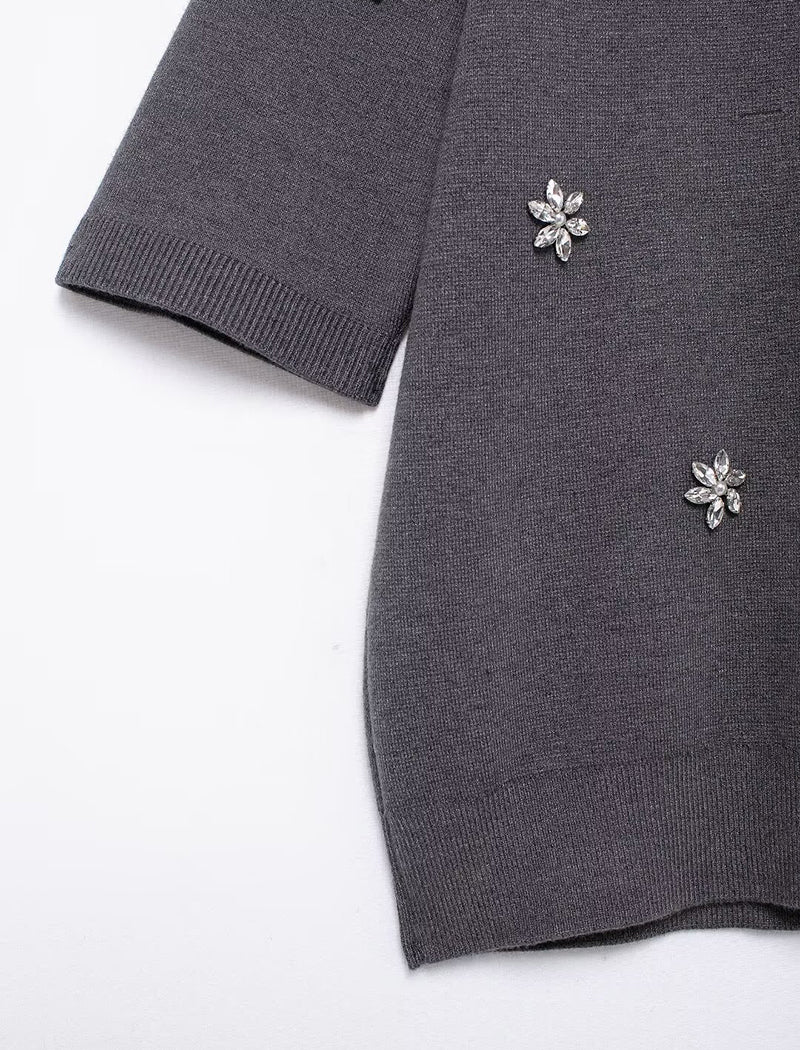 Jewel-Embellished Knit Top