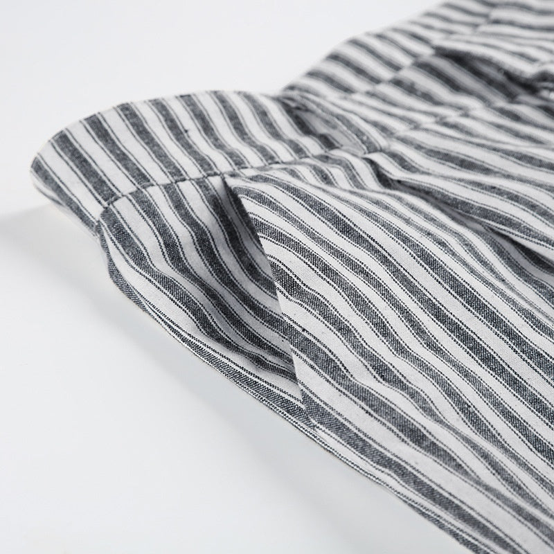 Striped Straight-Leg Casual Pants