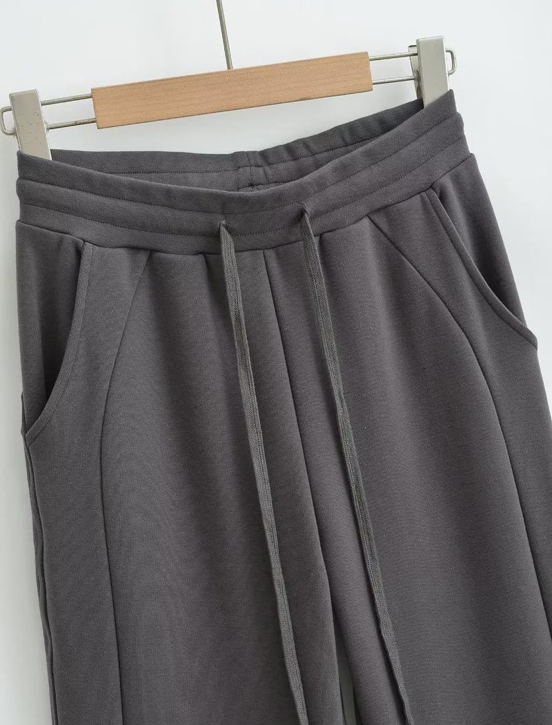 Wide-Leg Drawstring Pants