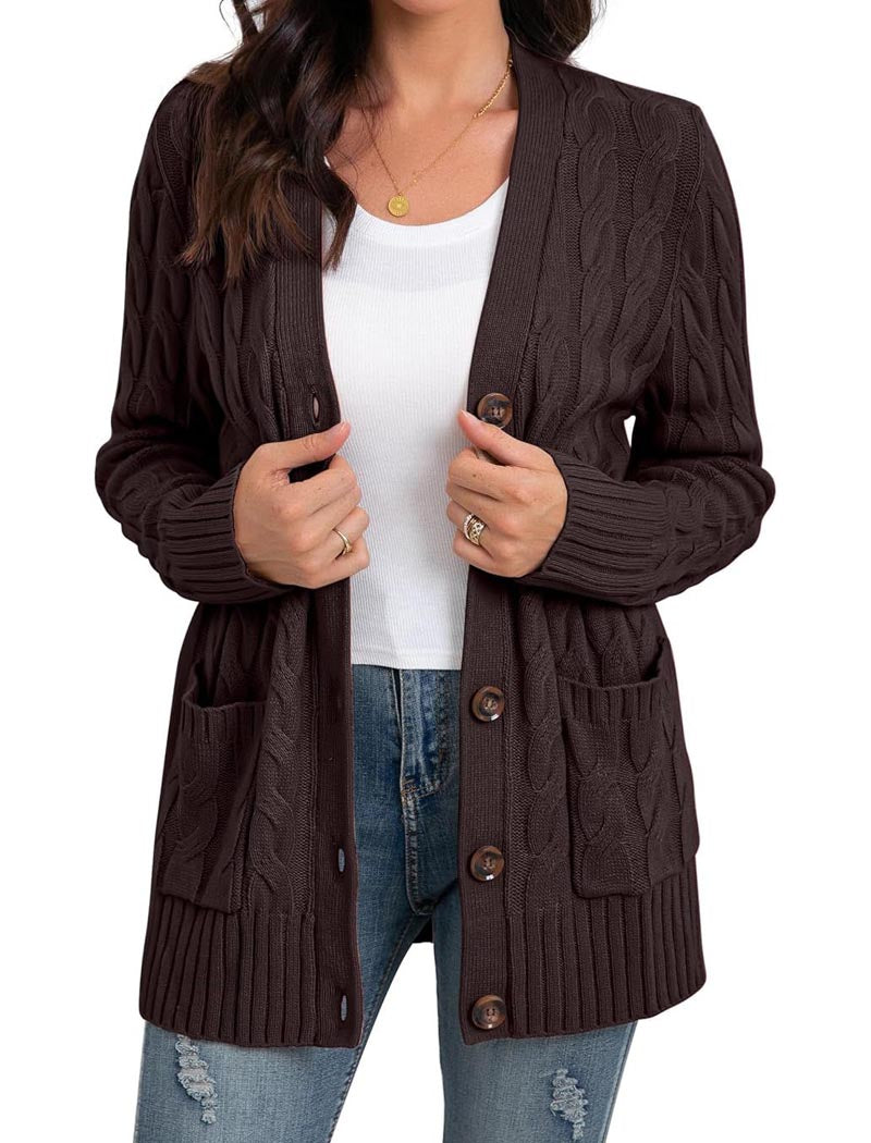 Button-Up Knit Cardigan