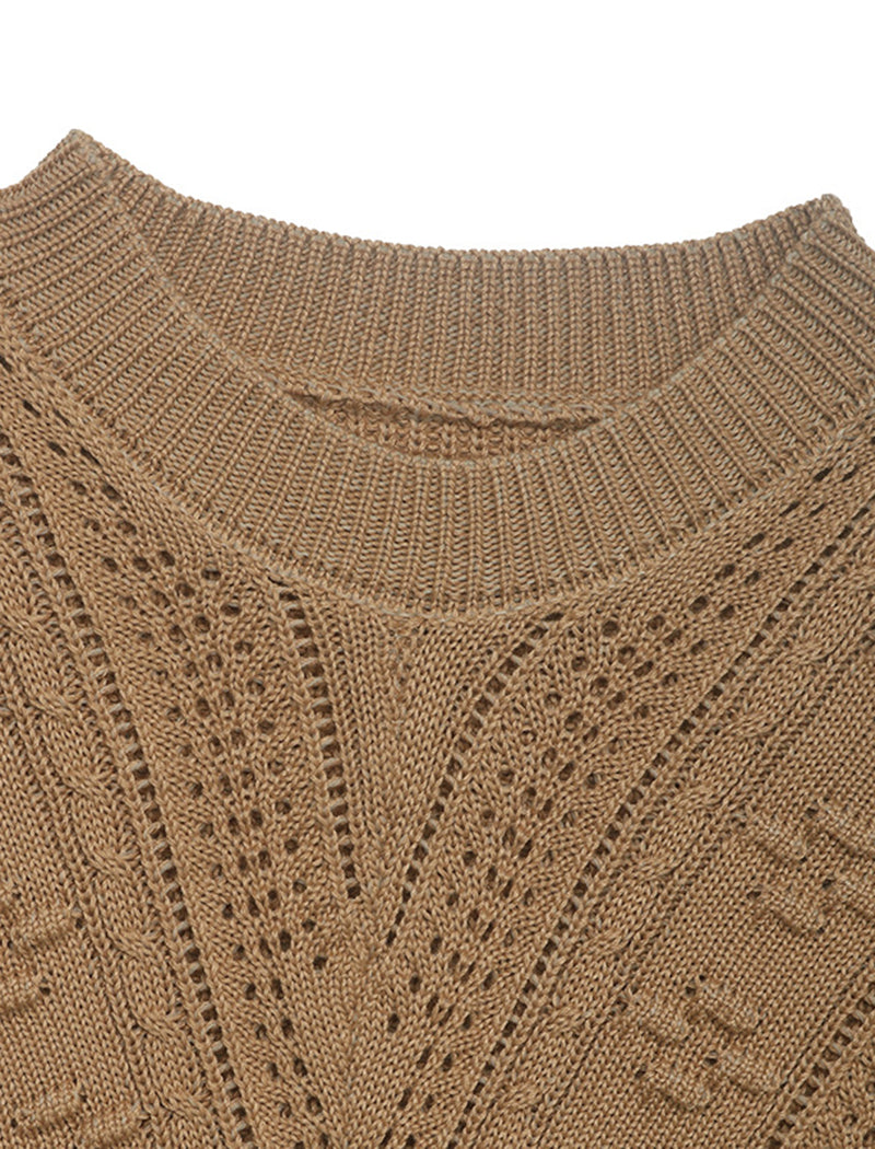 Textured Knit Sweater with Pattern