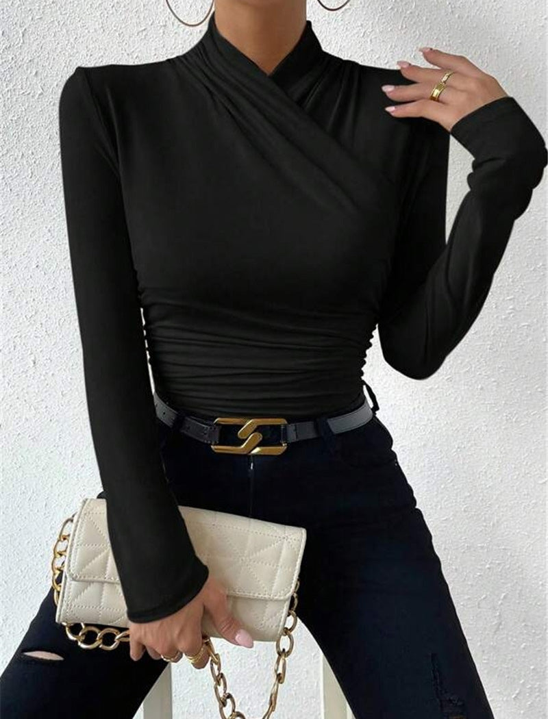Cross-Wrap Long Sleeve Top