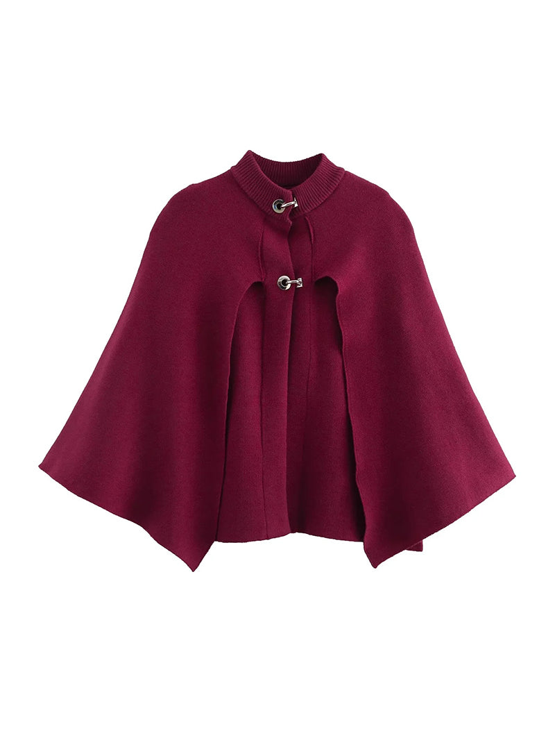 Cape Style Knit Coat