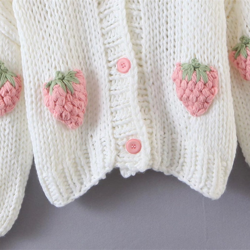 Strawberry Knit Oversized Cardigan