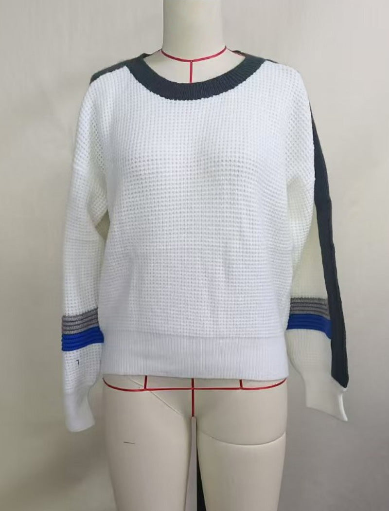 Contrast Sleeve Knit Pullover