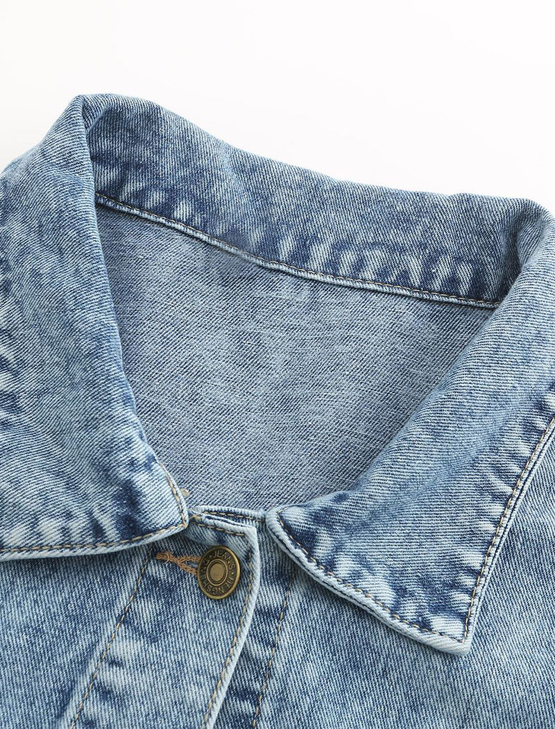 Oversized Denim Jacket with Large Pockets