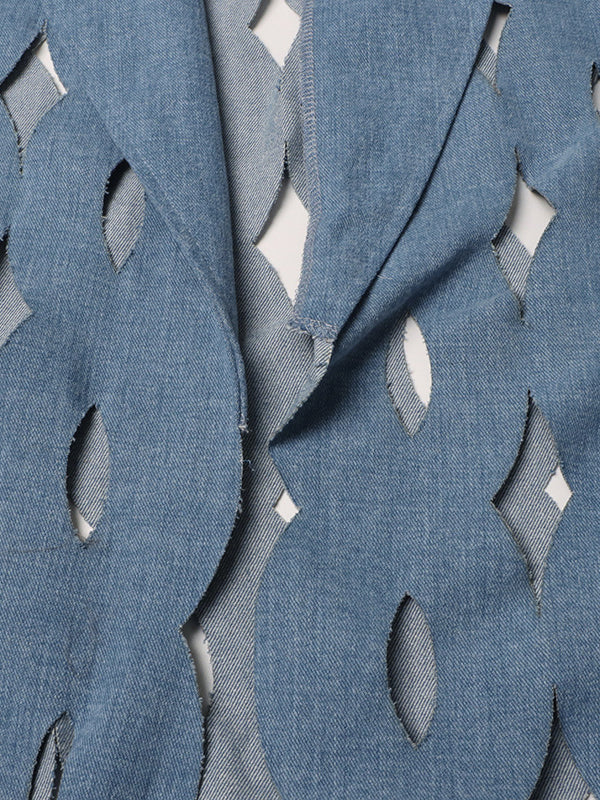 Cutout Fringe Longline Coat