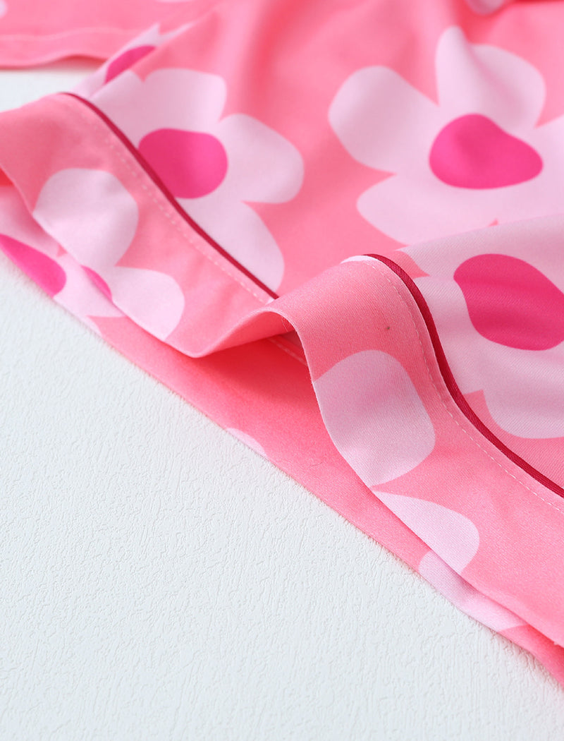 Floral Print Long Sleeve Top and Shorts Set