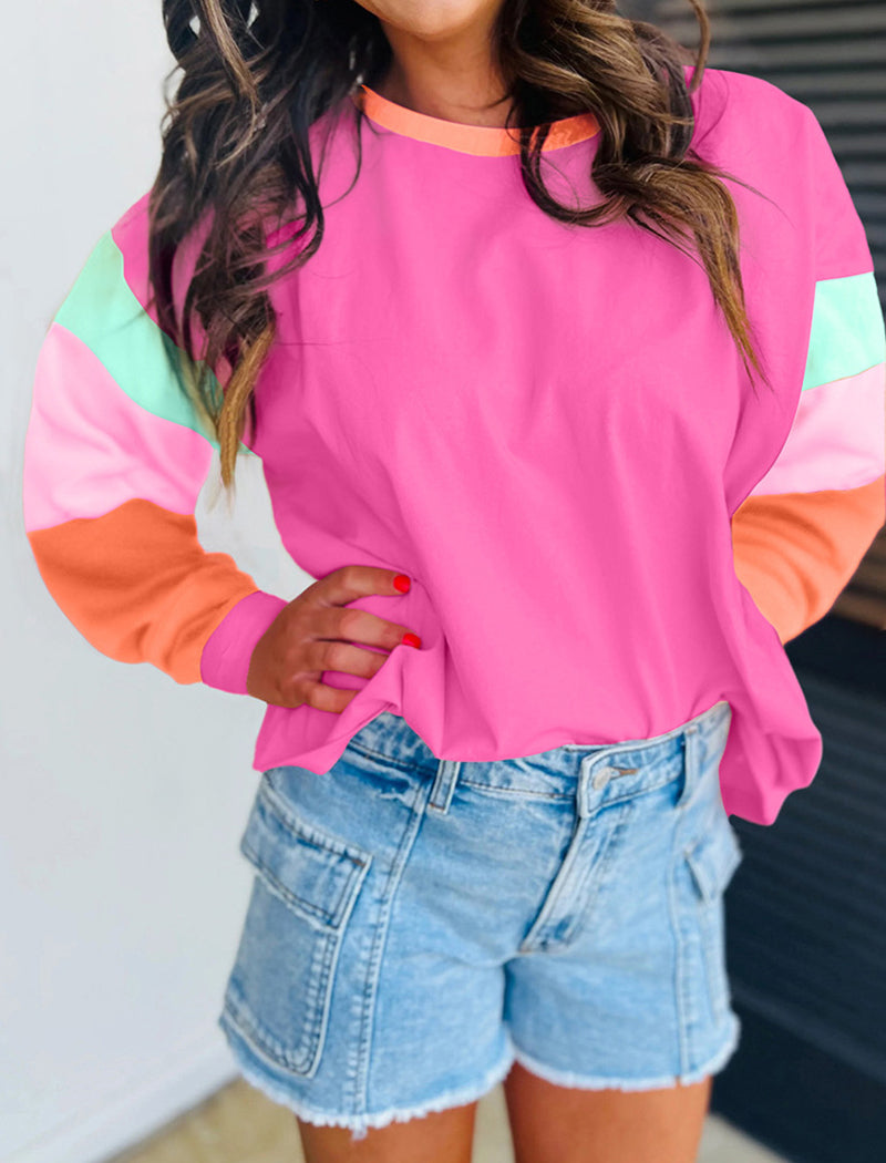Colorblock Long-Sleeve Pullover