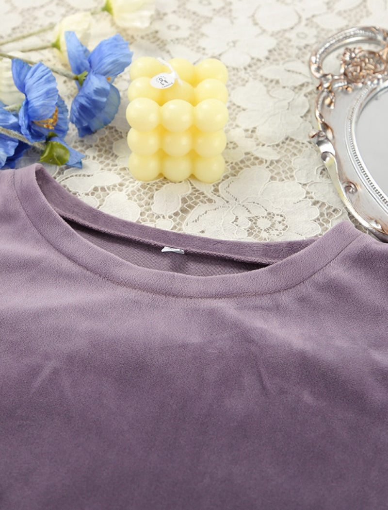 Velvety Lounge Set with Oversized Top