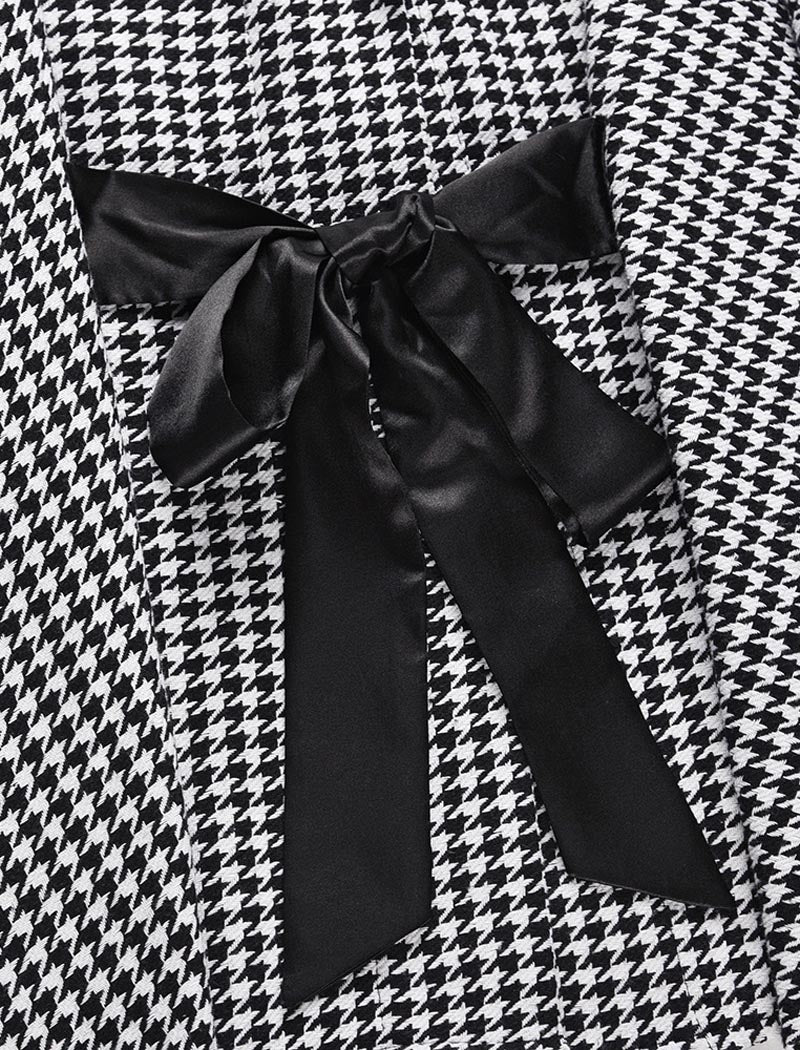 Belted Houndstooth Cape