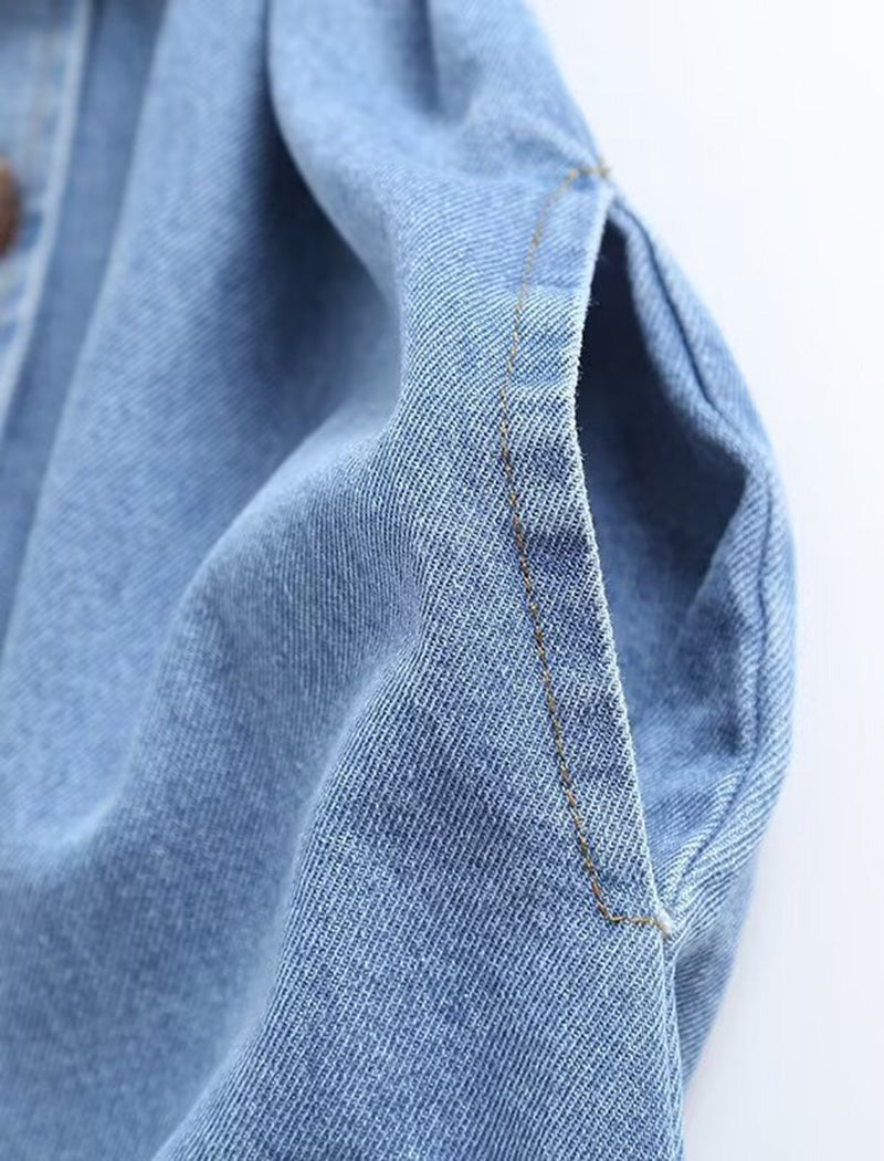 Double-Breasted Denim Trench Coat