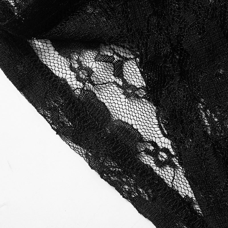 Sheer Lace Bell-Bottom Pants