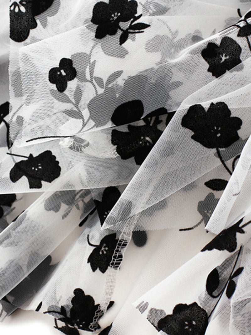 Floral Print Pleated Skirt