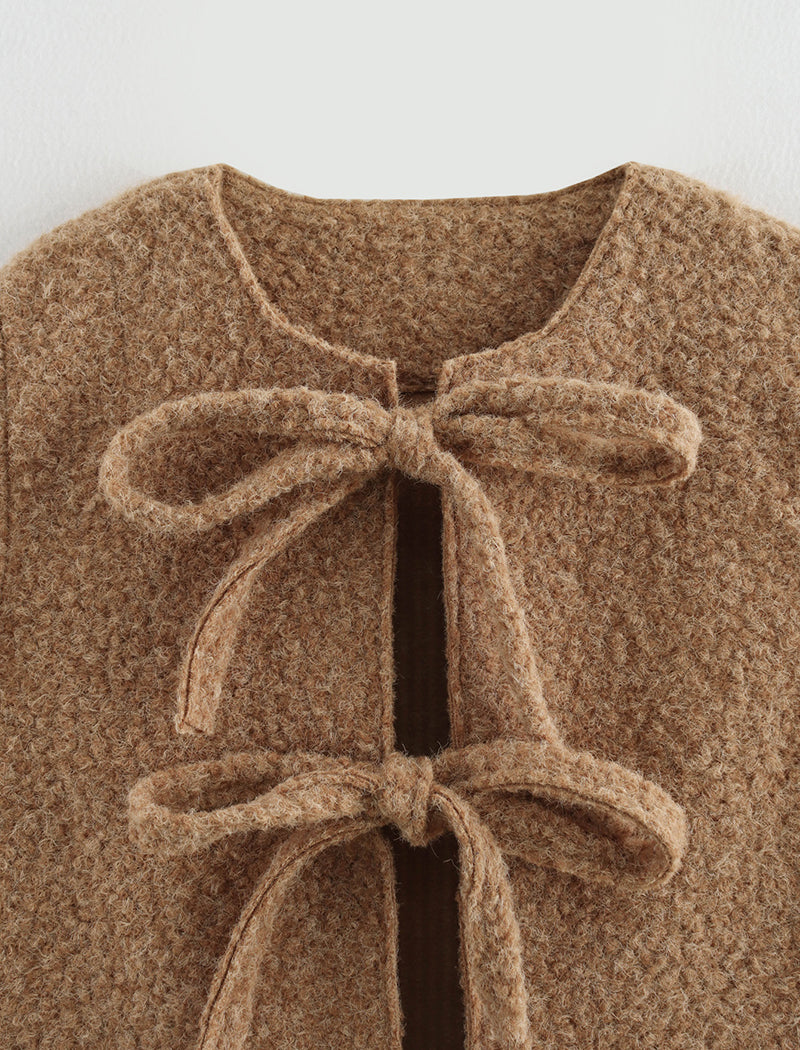 Tie-Front Sleeveless Vest