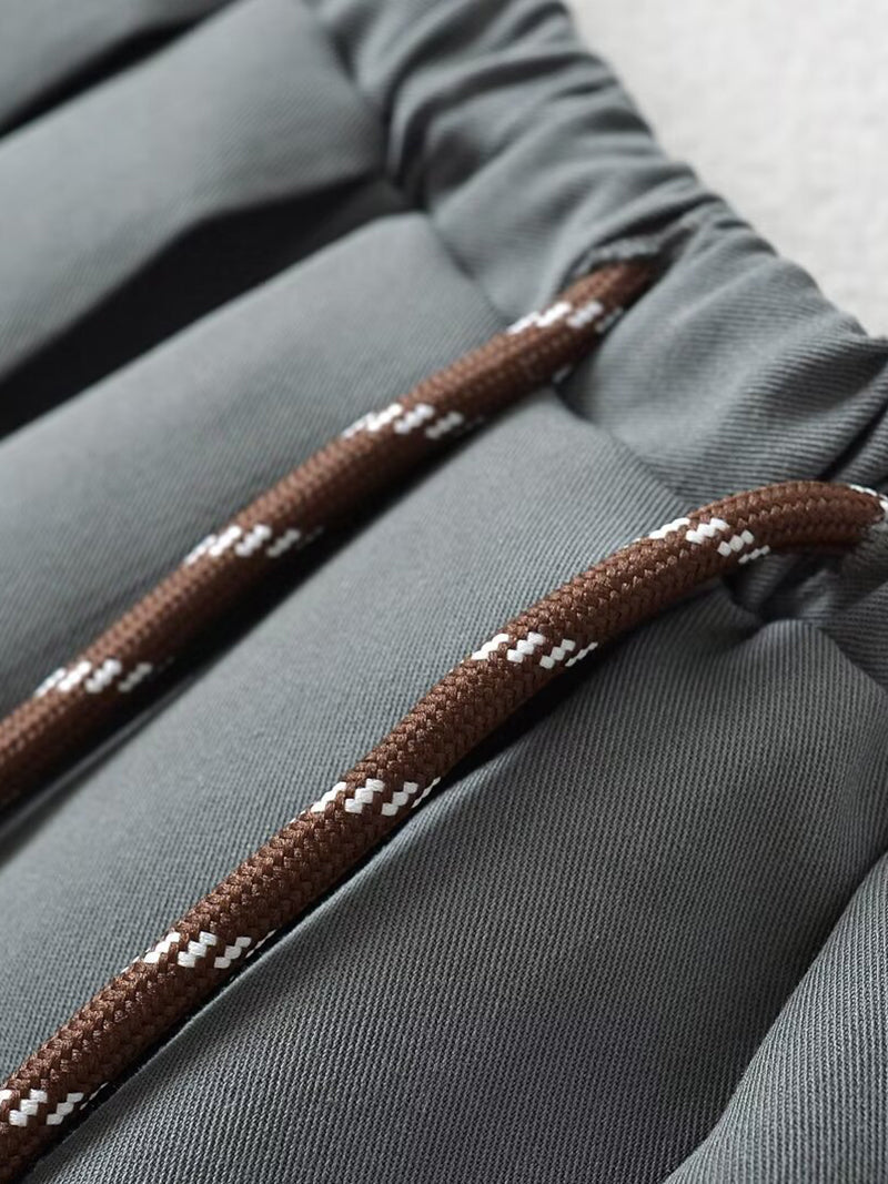 Pleated Drawstring Mini Skirt